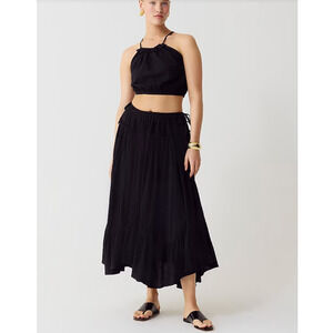 J. Crew Halter Crop Top XS Black NWT Airy Gauze Shirt BY132 J.Crew Travel Beach